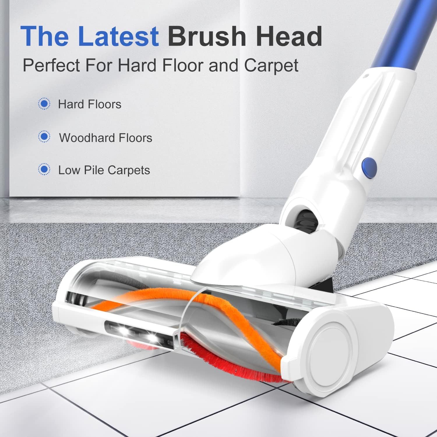 wurese Cordless Vacuum Cleaner, Upgraded 25Kpa Suction 280W Brushless Motor Cordless Stick Vacuum Cleaner, Lightweight Handheld Vacuum for Home Pet Hair Carpet Hard Floor, up to 55mins Runtime
